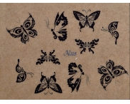 Фотодизайн для ногтей "Черные бабочки ", N115