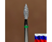 Алмазная фреза "ПЛАМЯ" (зеленая), d=2,7 мм