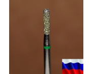 Алмазная фреза "ЦИЛИНДР закругленный" (зеленая), d=2,1 мм