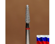 Алмазная фреза "КОНУС закругленный" (красная), d=2,5 мм